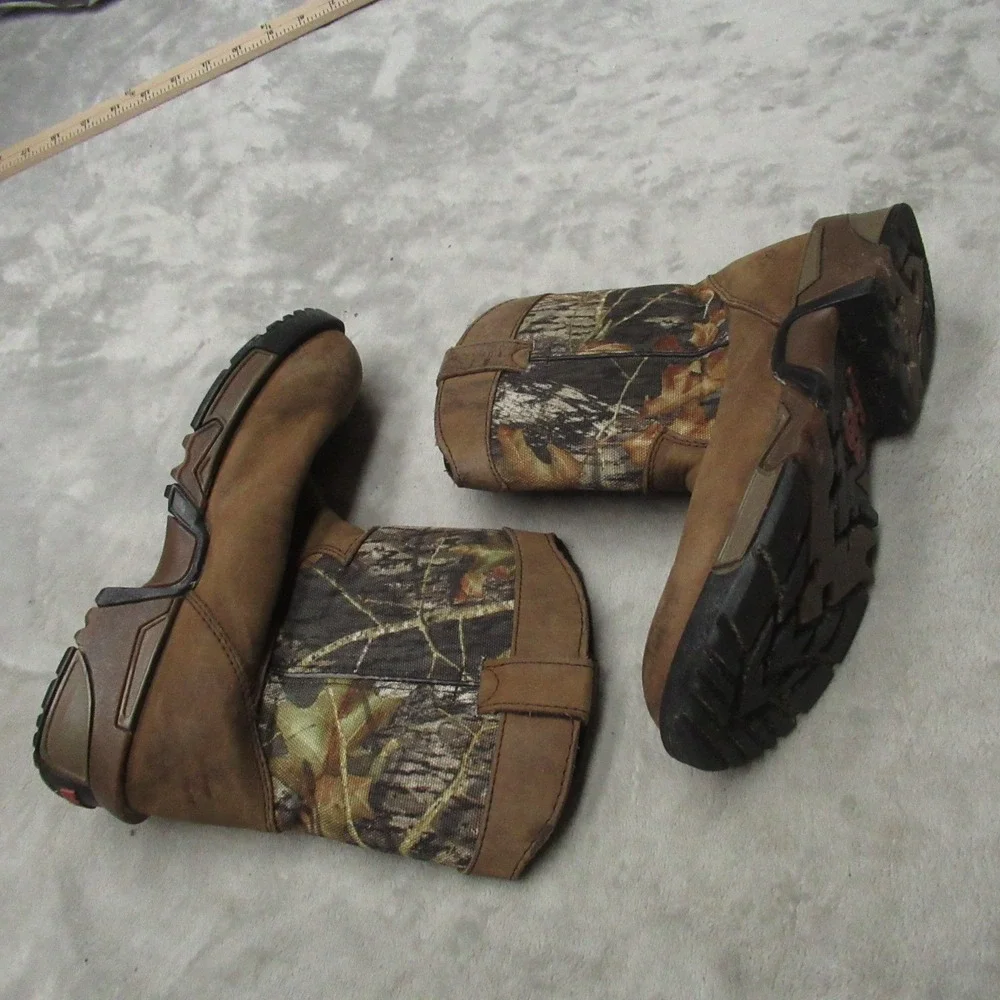 Rocky Kids 3M Boots Brown Camo Leather Wellington Water Resistant Waterfowl Hunt